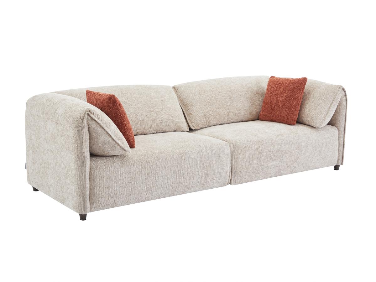 Sofa 3-Sitzer - Strukturstoff - Beige - LOUSOPA von Maison Céphy günstig online kaufen