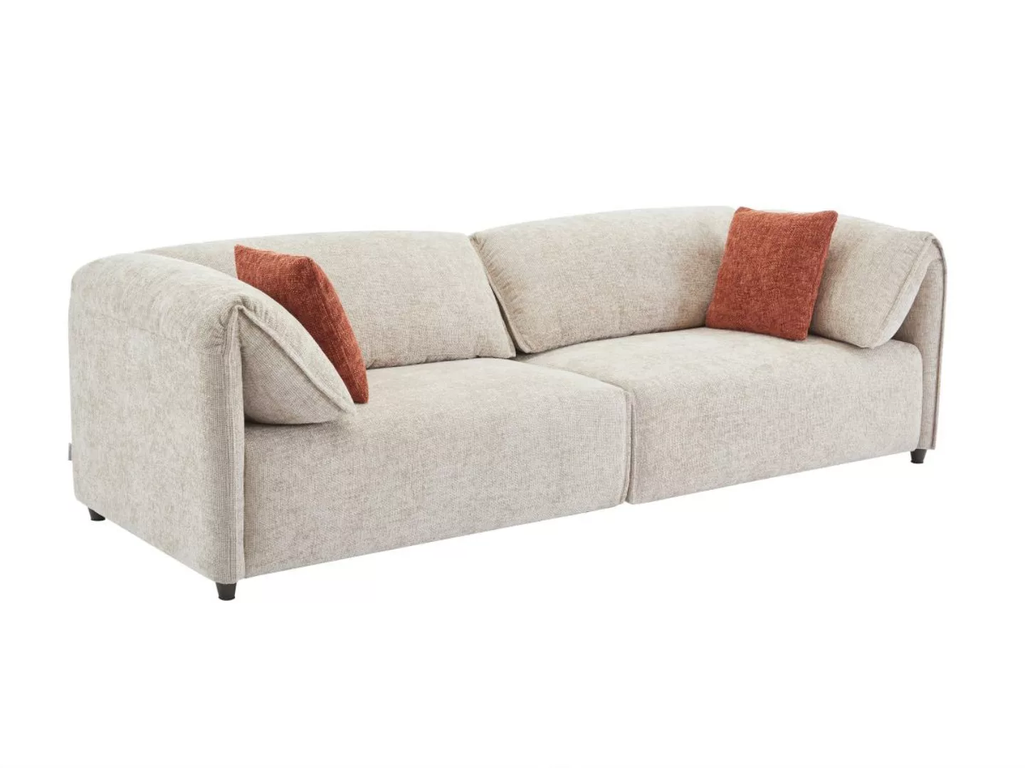 Sofa 3-Sitzer - Strukturstoff - Beige - LOUSOPA von Maison Céphy günstig online kaufen