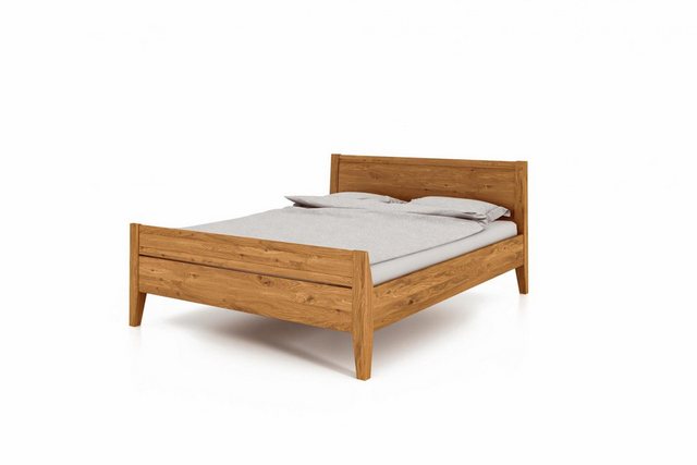 Natur24 Einzelbett Bett Sydo 8 Sonderlänge 120x210 Wildeiche Holzkopfteil h günstig online kaufen