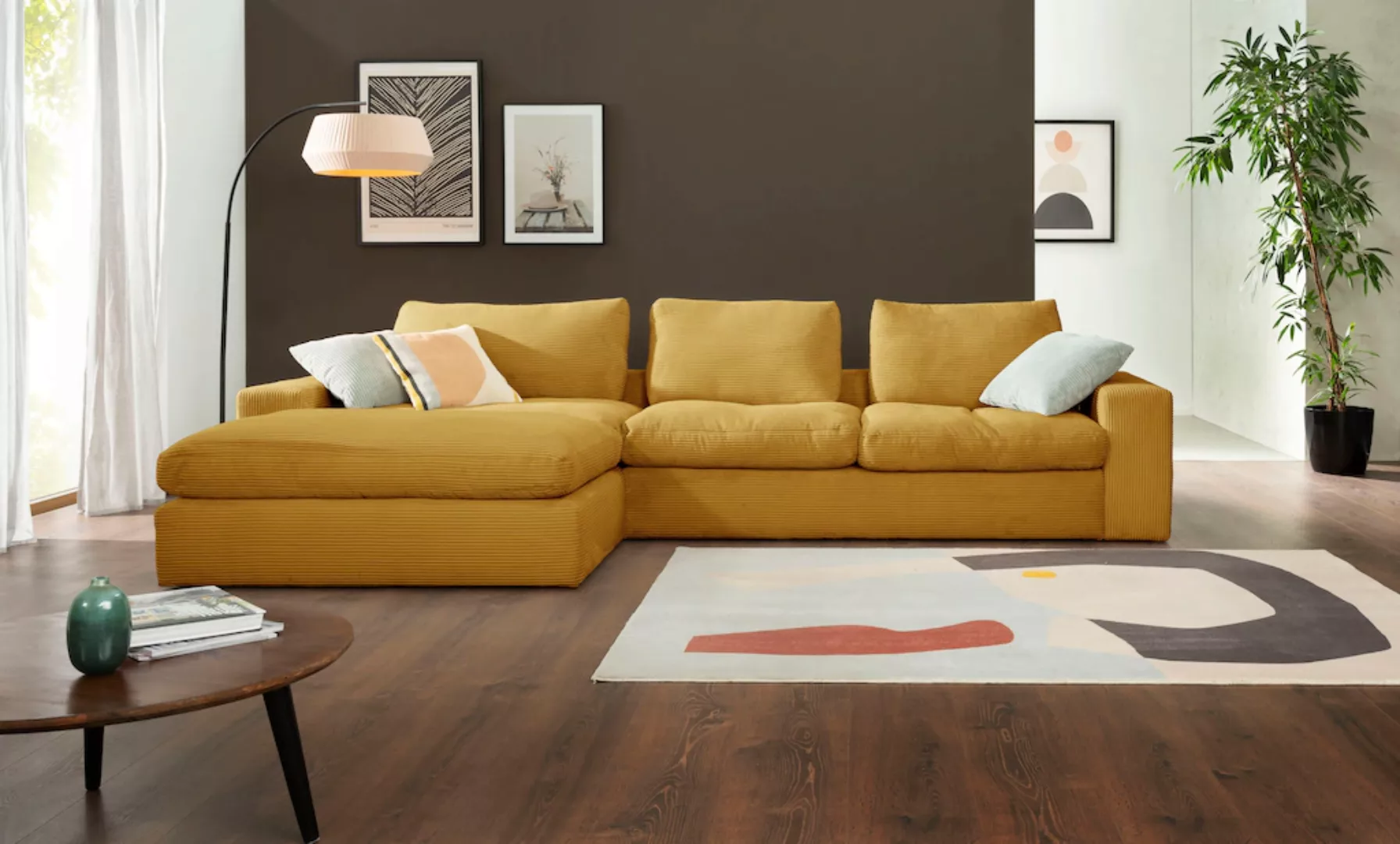 alina Ecksofa "Sandy", mit Recamiere, in modernem Cordstoff günstig online kaufen