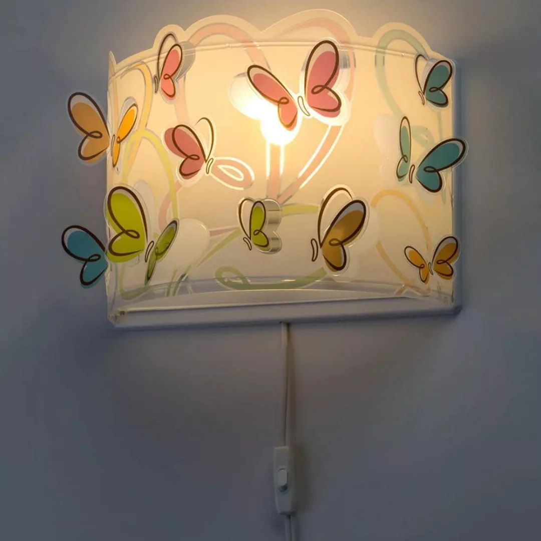 Kinder-Wandleuchte Butterfly mit Kabel und Stecker günstig online kaufen