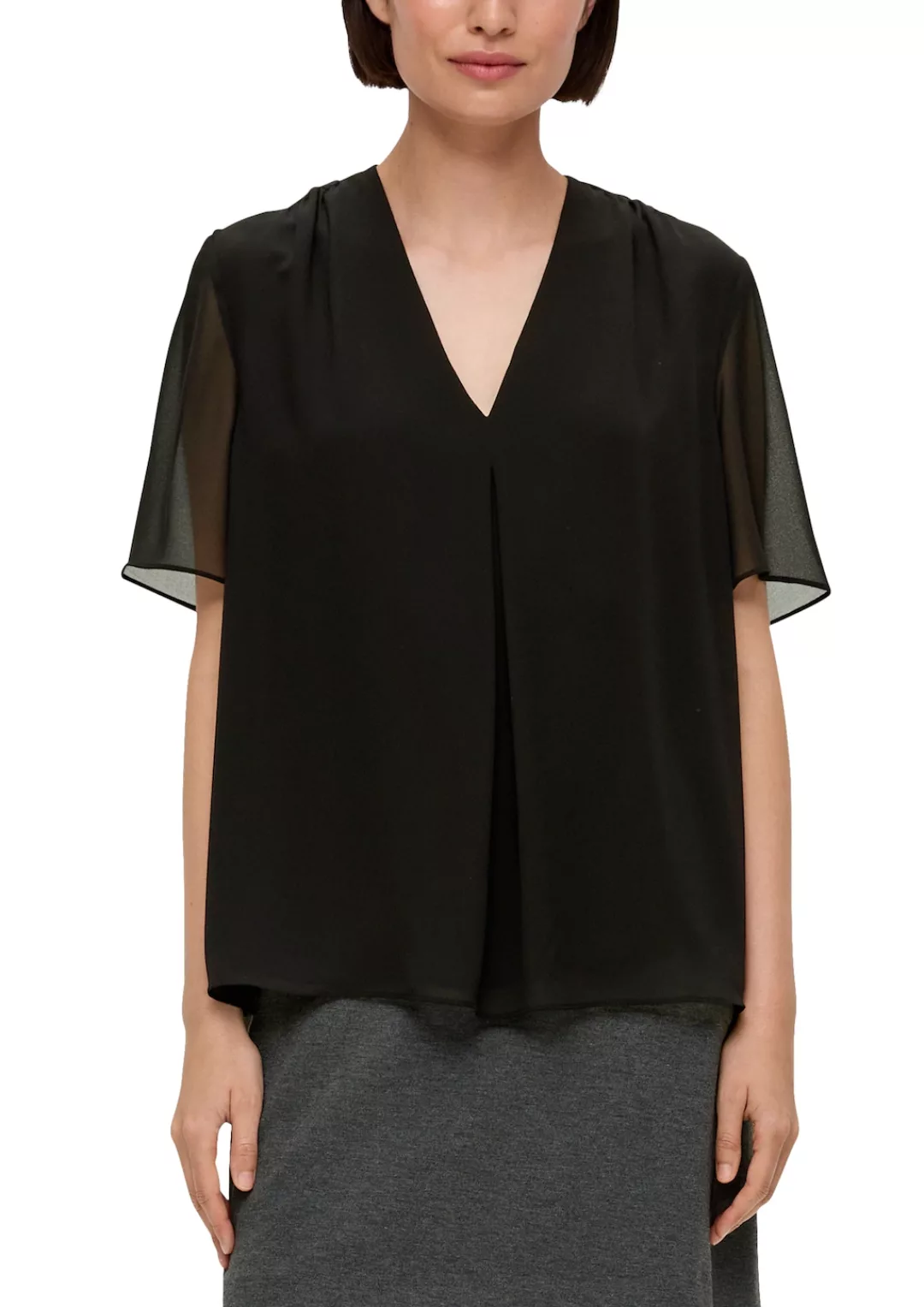 s.Oliver BLACK LABEL Shirtbluse, mit eingelegter Falte vorne günstig online kaufen