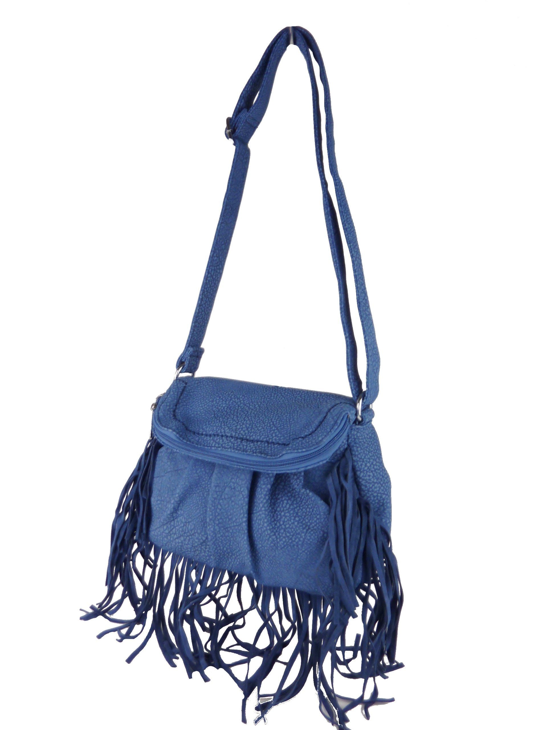 Taschen4life Umhängetasche kleine Tasche mit Fransen günstig online kaufen
