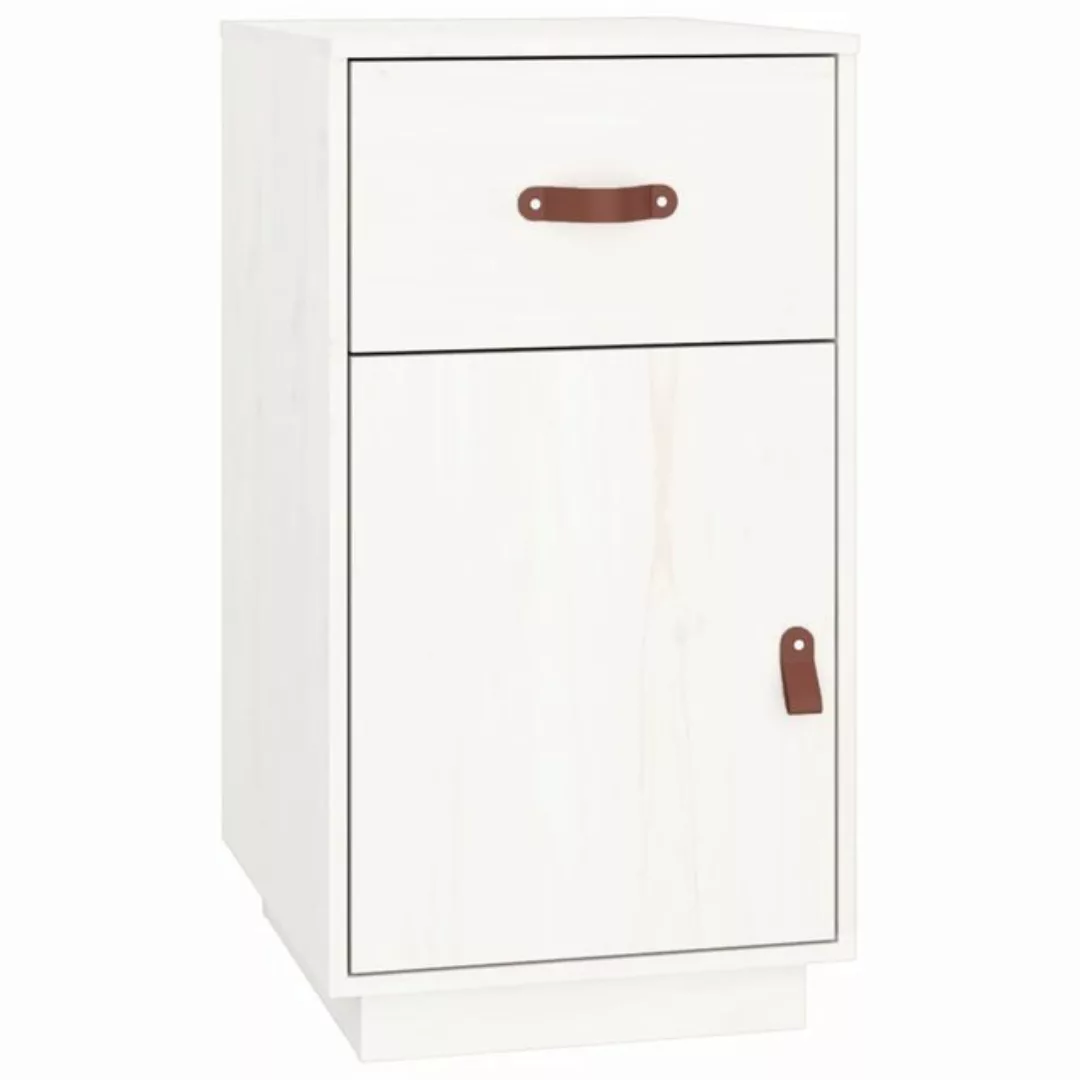 vidaXL Aktenschrank Schreibtisch-Schrank Weiß 40x50x75 cm Massivholz Kiefer günstig online kaufen