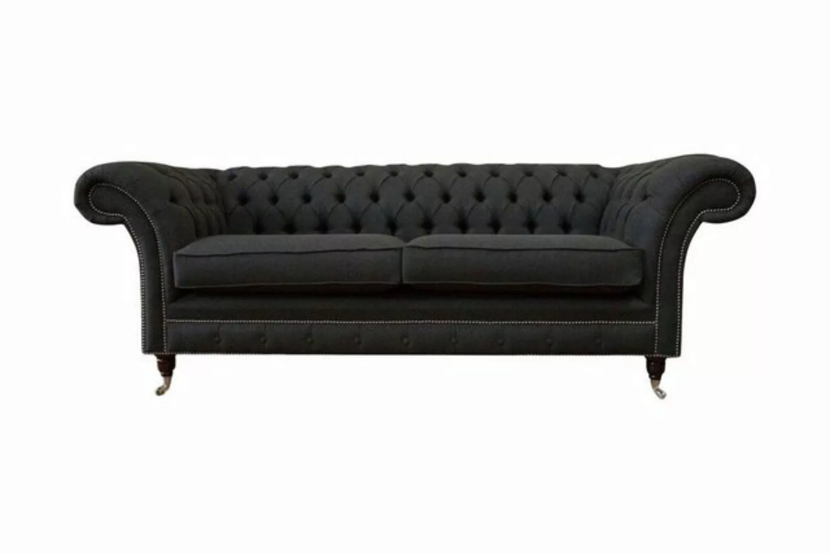 Xlmoebel Sofa Wohnzimmer Sitzmöbel Chesterfield Dreisitzer Sofa Schwarz Neu günstig online kaufen