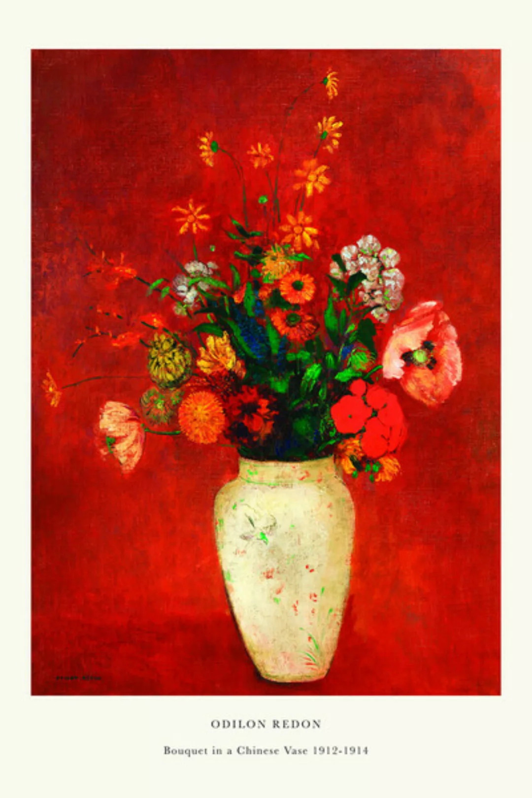 Poster / Leinwandbild - Odilon Redon Ausstellungsposter - Blumenbouquet In günstig online kaufen