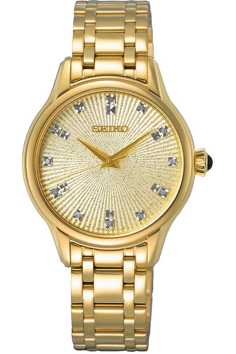 Seiko Quarzuhr Goldfarben mit Diamanten günstig online kaufen