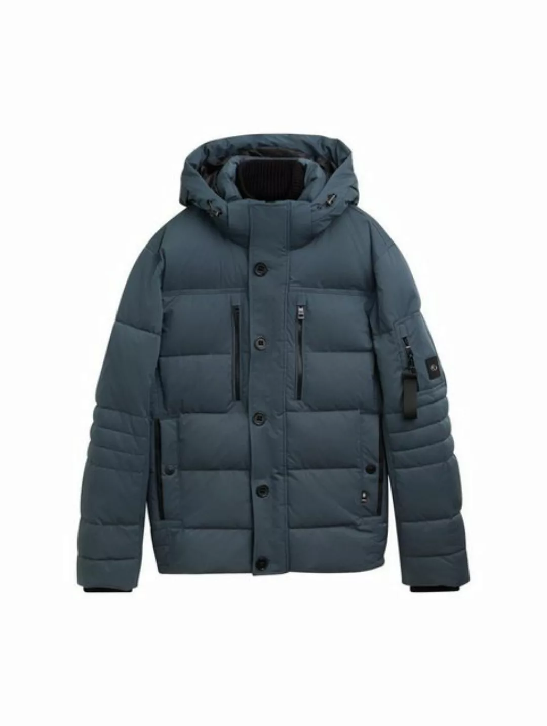 TOM TAILOR Outdoorjacke puffer jacket with hood, stormy blue günstig online kaufen