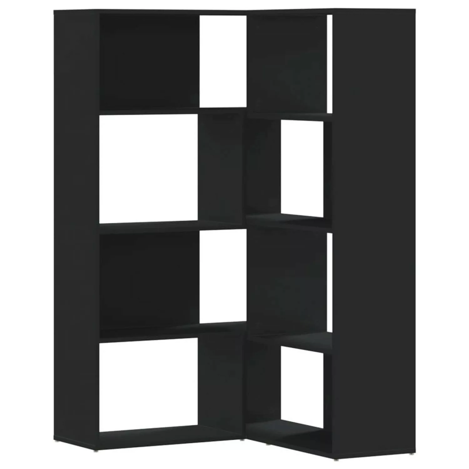 VidaXL Eck-Bücherregal 4 Etagen Schwarz 85x85x140 cm Holzwerkstoff günstig online kaufen