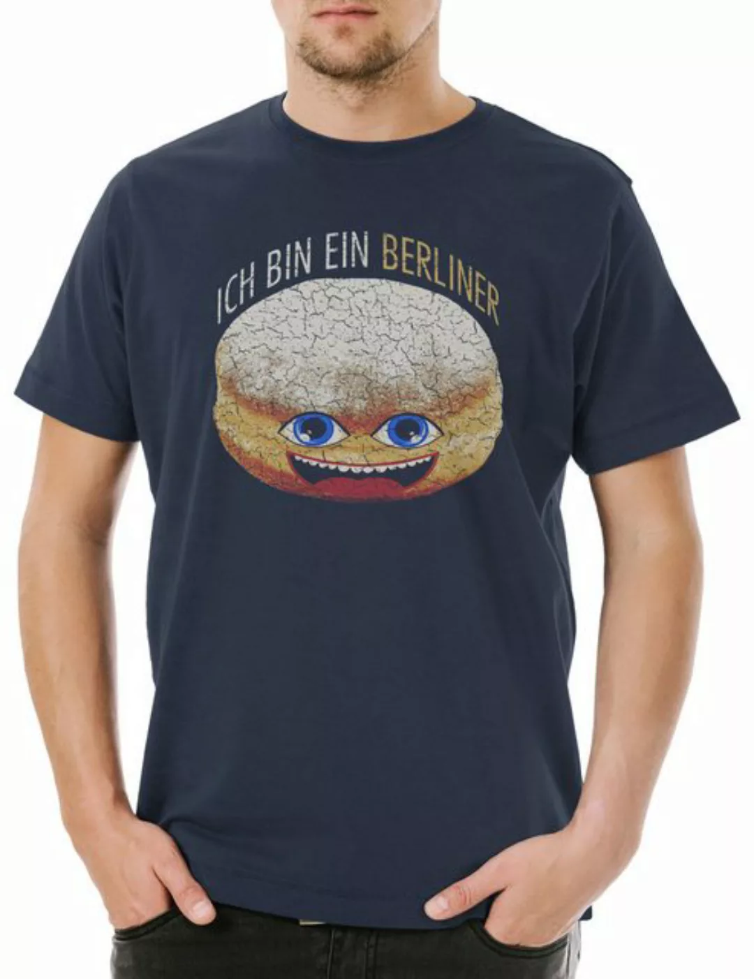 Urban Backwoods Print-Shirt Ich Bin Ein Berliner Herren T-Shirt JFK Kreppel günstig online kaufen