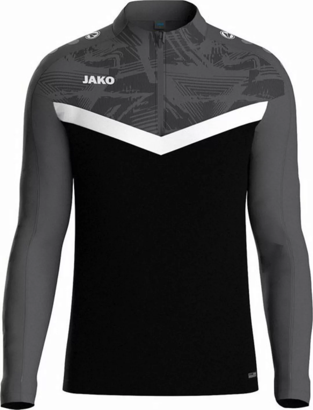 Jako Langarmshirt Ziptop Iconic schwarz/anthrazit günstig online kaufen