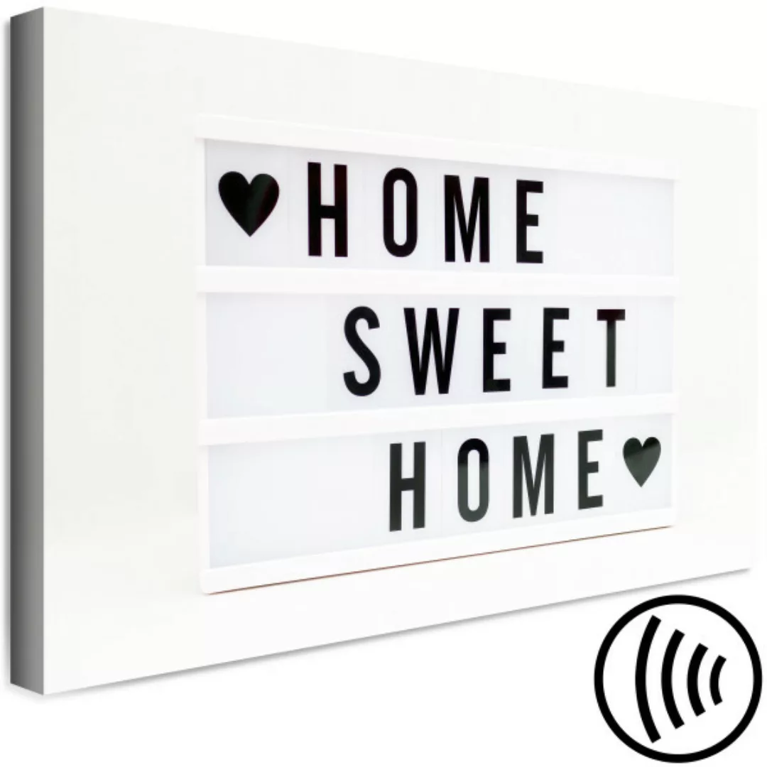 Wandbild Home Sweet Home - engl. Schriftzug mit Herzen auf weißem Hintergru günstig online kaufen
