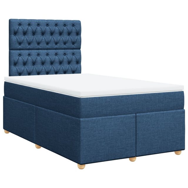 vidaXL Bett Boxspringbett mit Matratze Blau 120x190 cm Stoff günstig online kaufen