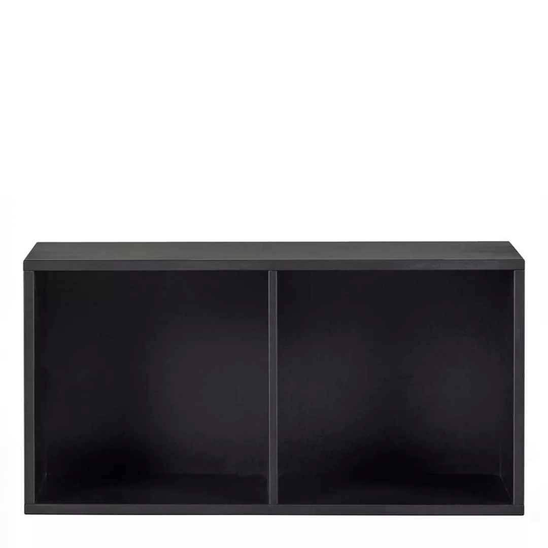 Schlichtes Regal schwarz aus Kiefer Massivholz 81 cm breit günstig online kaufen