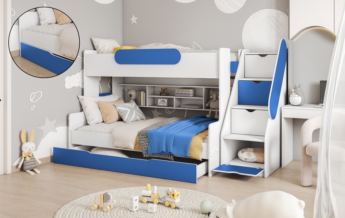 Deine Möbel 24 Funktionsbett SALLY Etagenbett für 2 Kinder mit Treppe Funkt günstig online kaufen
