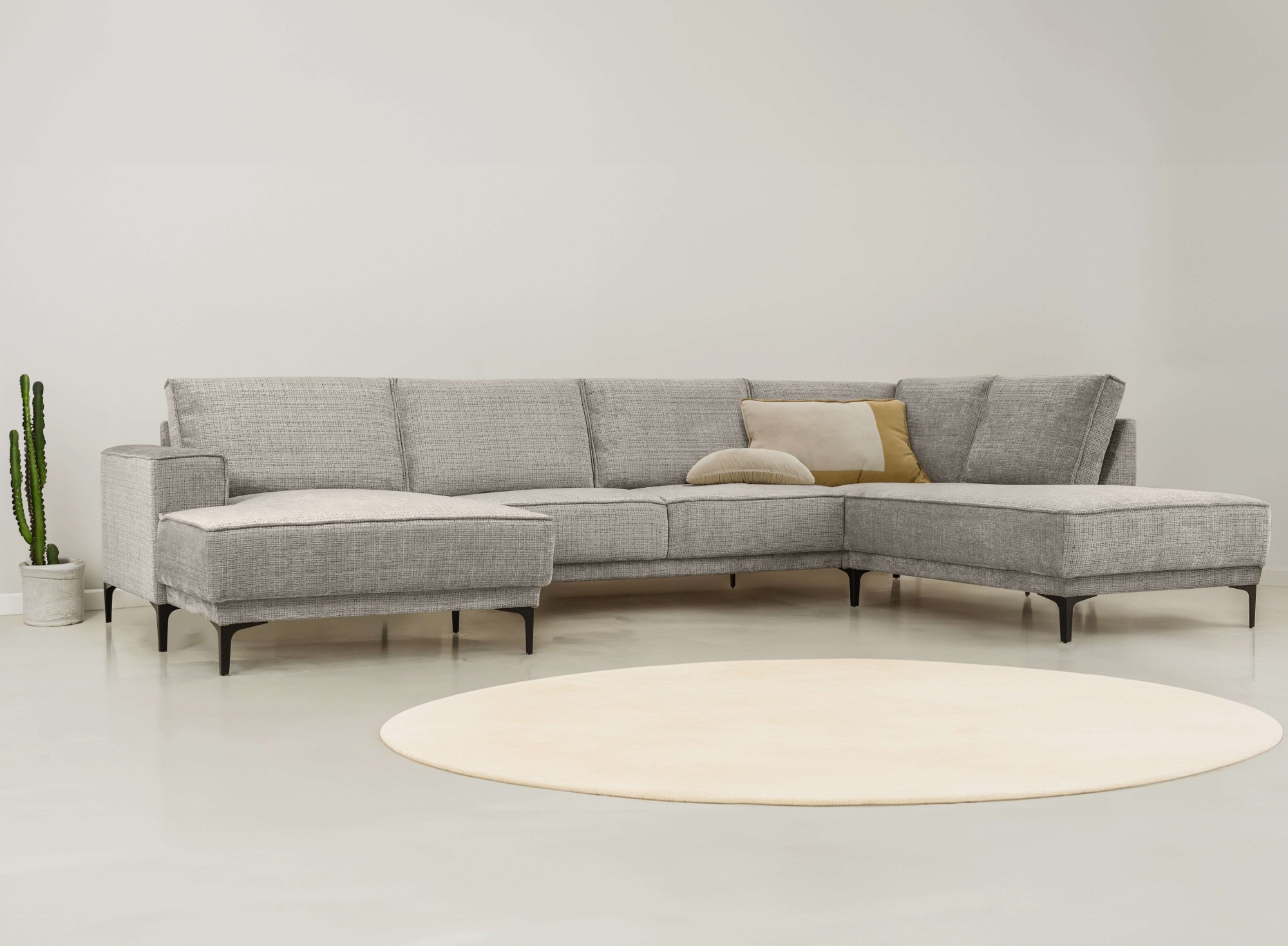 Places of Style Wohnlandschaft »XXL Sofa Oland, Struktur, Flachgewebe, Luxu günstig online kaufen
