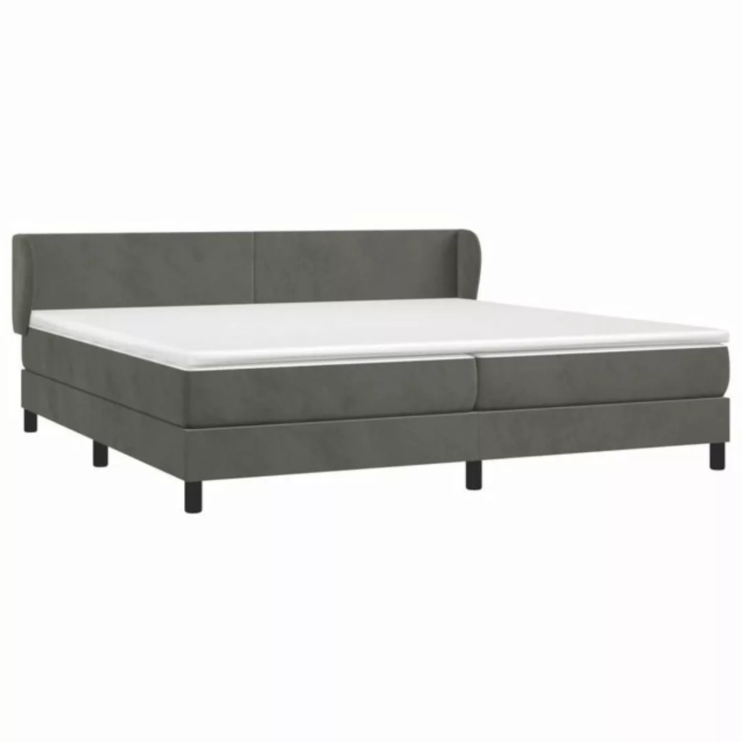 furnicato Bett Boxspringbett mit Matratze Dunkelgrau 200x200 cm Samt (1-tlg günstig online kaufen