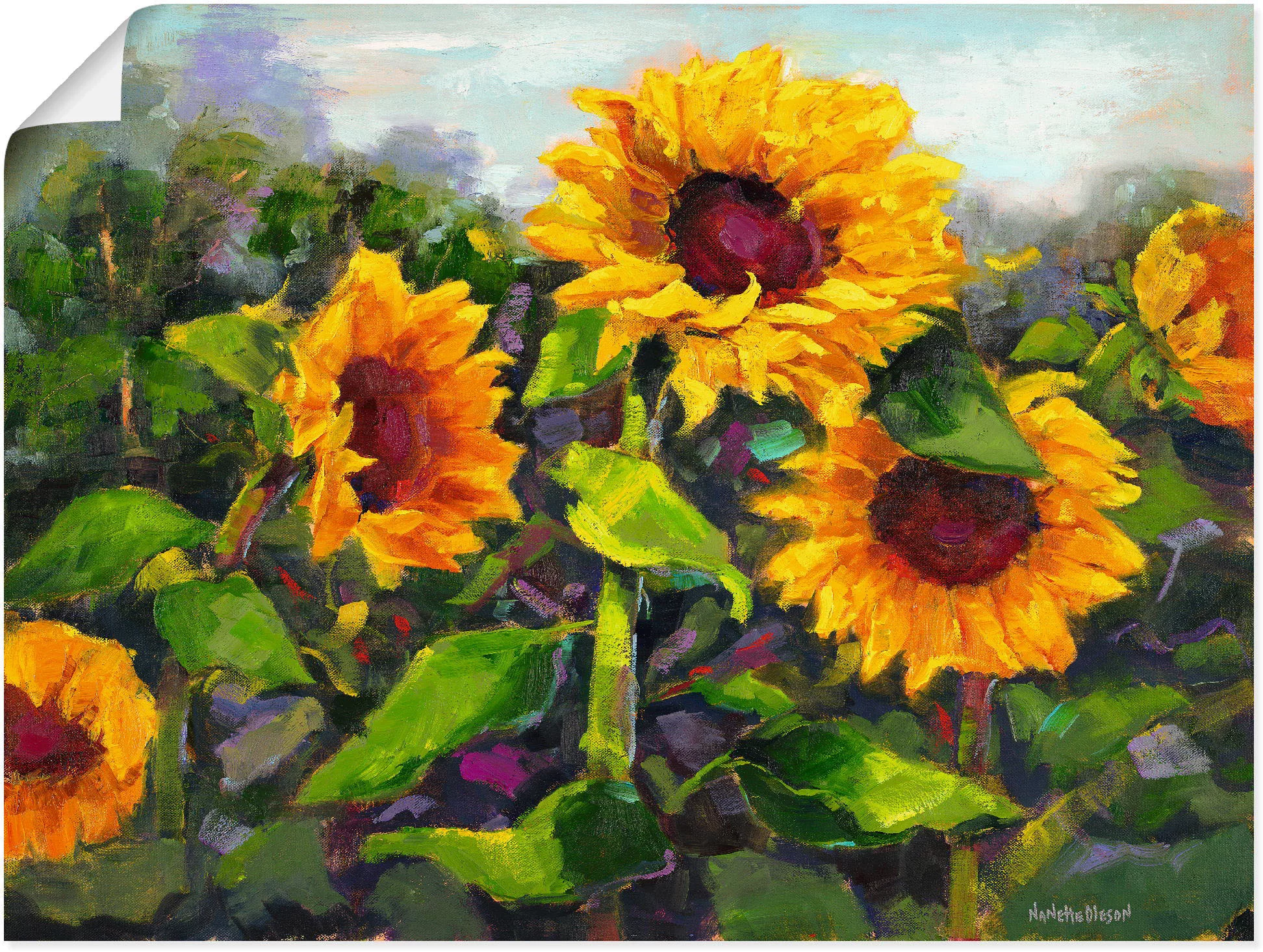 Artland Wandbild "Das Erwachen der Sonnenblumen IV", Blumen, (1 St.), als L günstig online kaufen