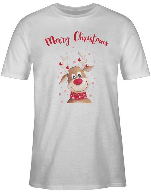 Shirtracer T-Shirt Merry Christmas Rentier Weihachten Kleidung günstig online kaufen