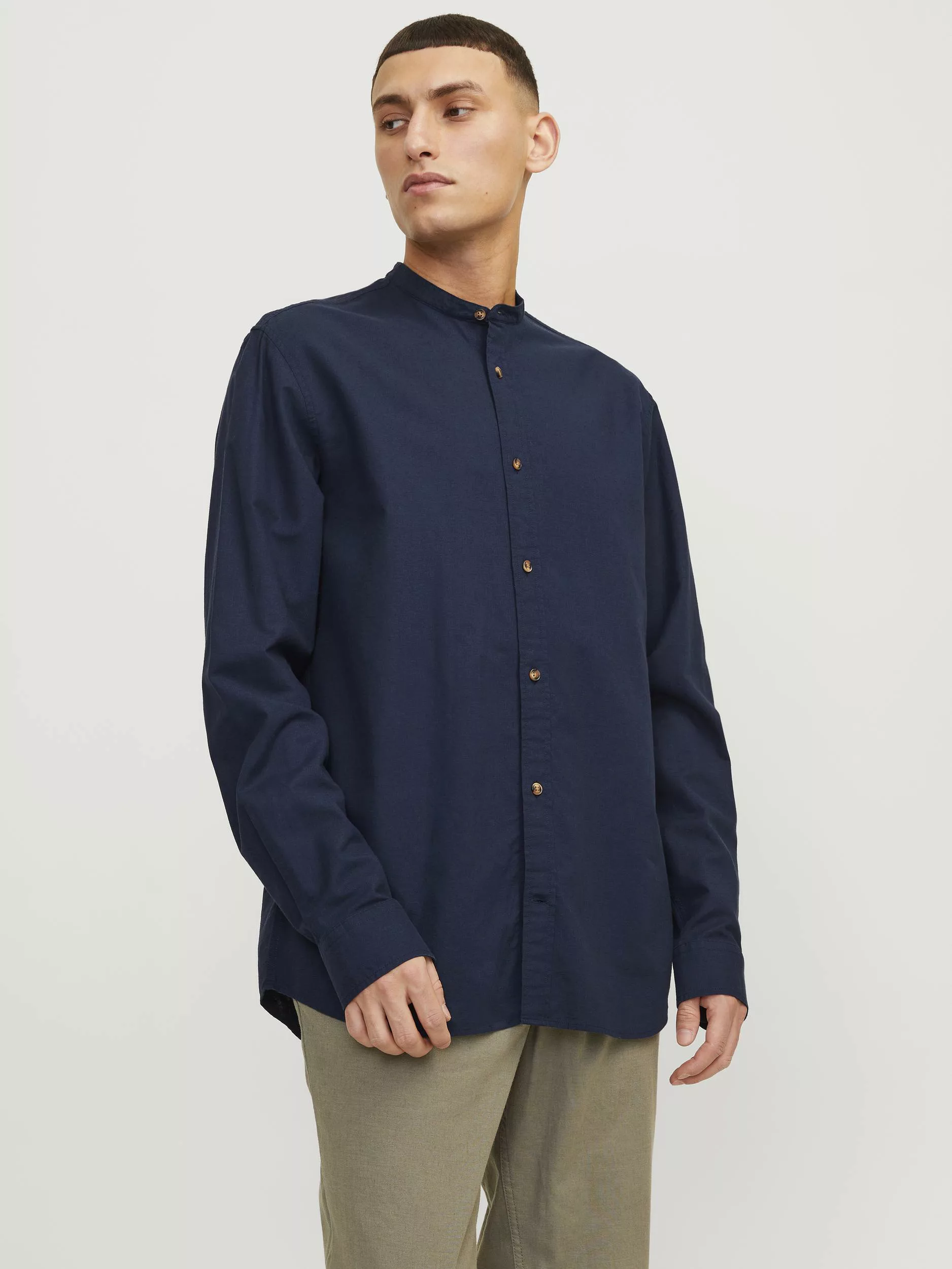 Jack & Jones Langarmhemd "JJESUMMER BAND LINEN BLEND SHIRT LS SN" günstig online kaufen