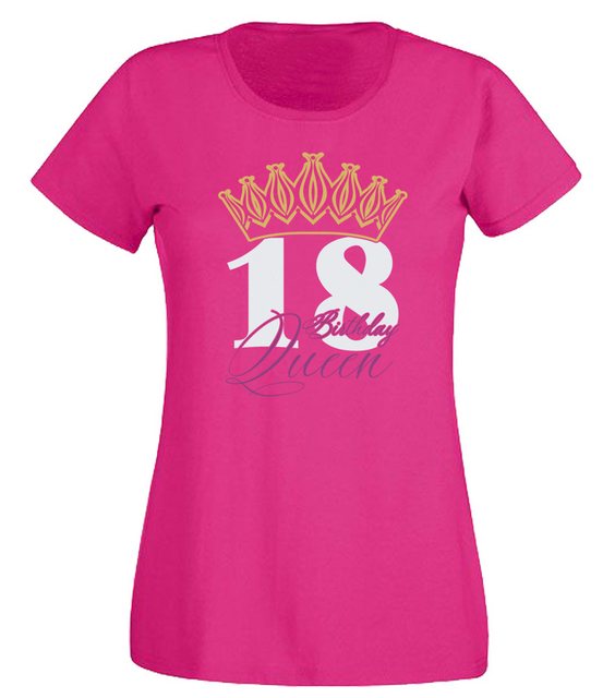 G-graphics T-Shirt 18 – Birthday Queen Slim-fit Damen T-Shirt mit Motiv zum günstig online kaufen