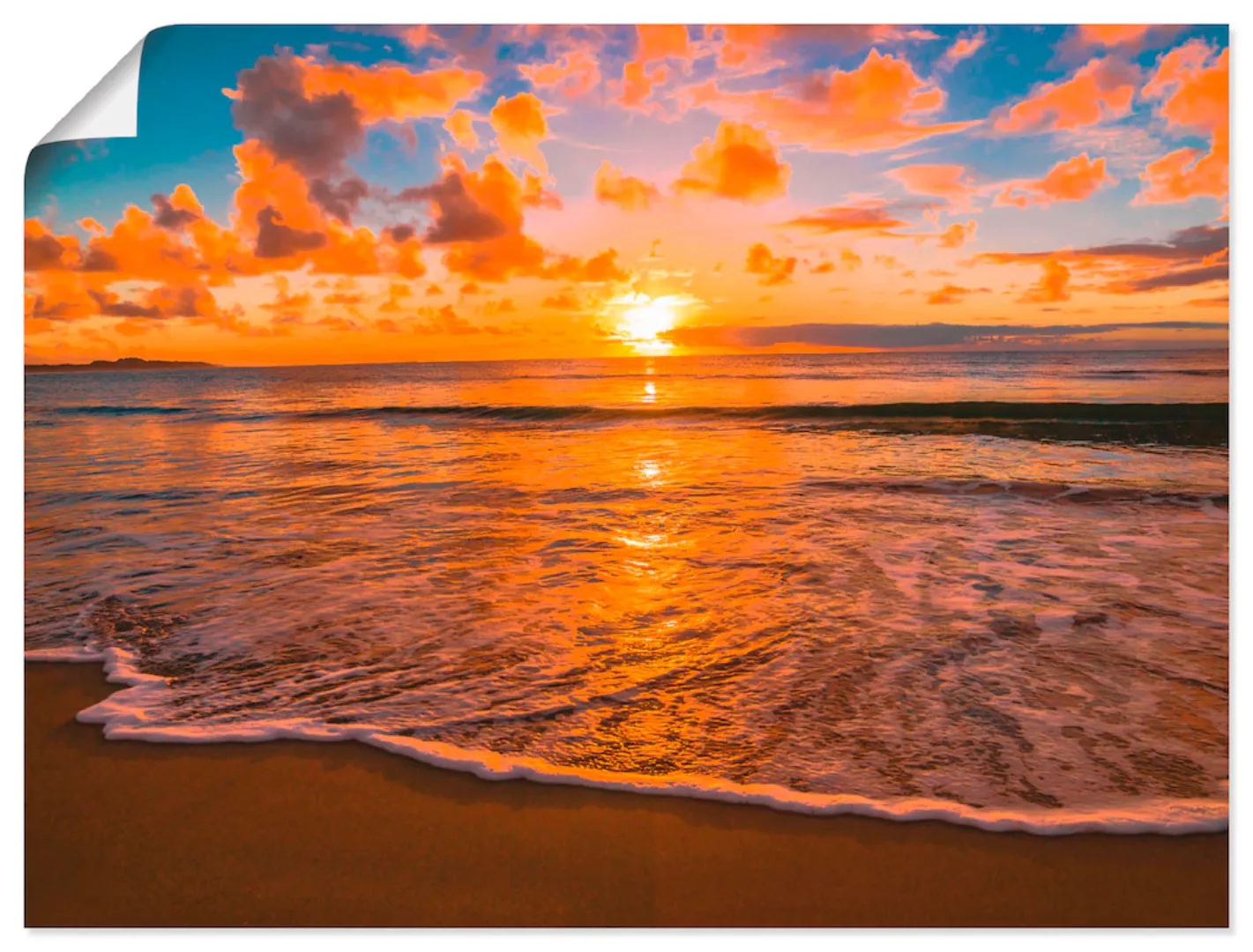 Artland Wandbild »Sonnenuntergang am Strand«, Sonnenaufgang & -untergang, ( günstig online kaufen