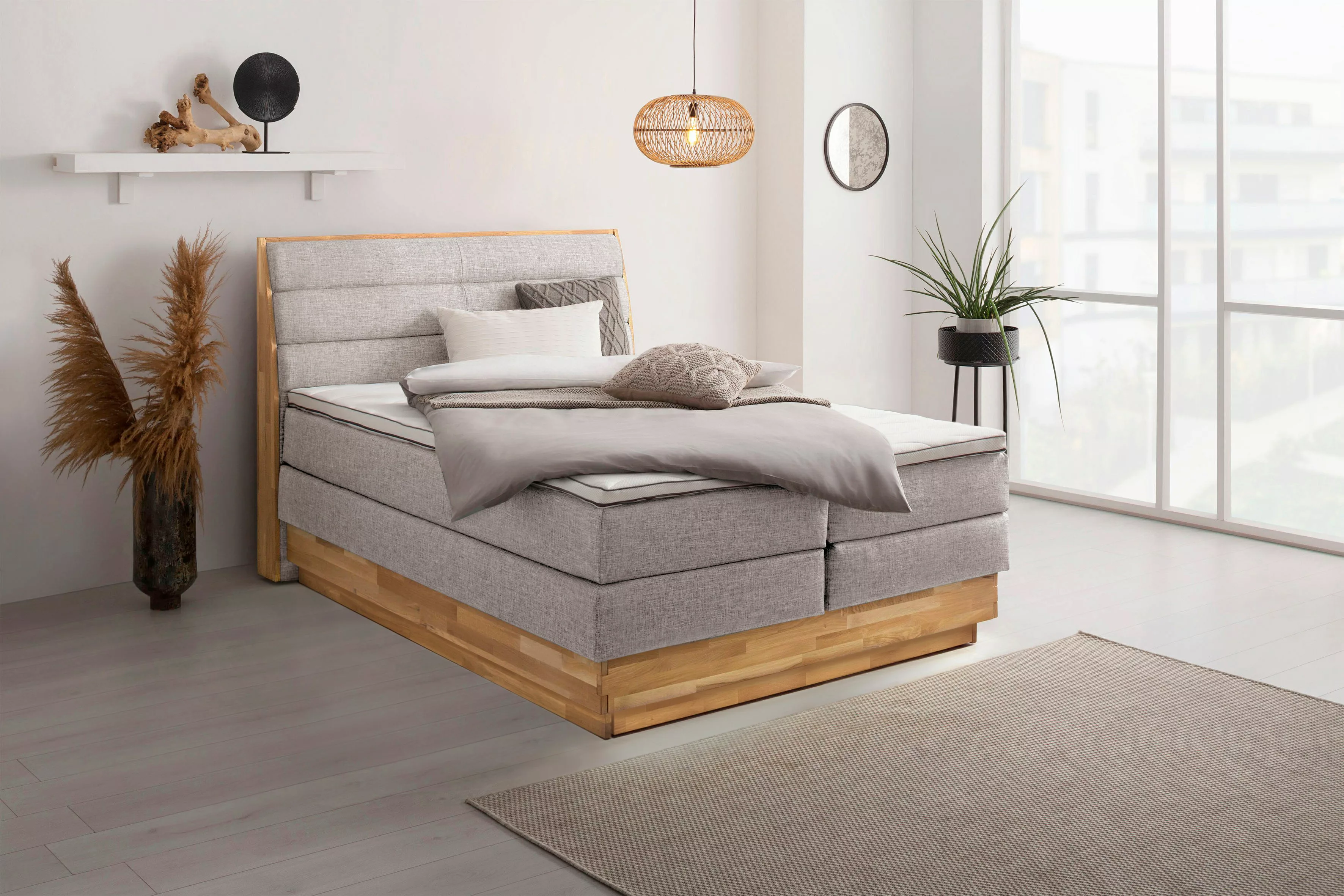 OTTO products Boxspringbett "Jenna", ohne LED-Beleuchtung, mit zertifiziert günstig online kaufen