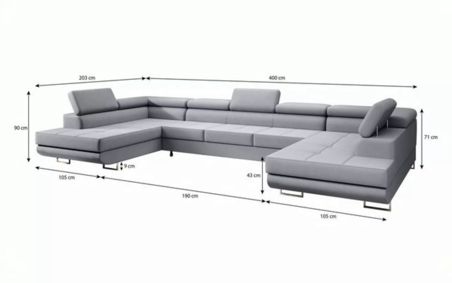 Baidani Sofa Sofa Positano mit Schlaf- und Klappfunktion (Stoff, inkl. Aufb günstig online kaufen