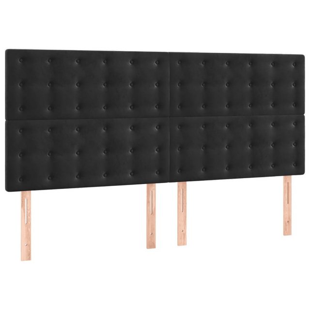 vidaXL Bett, Kopfteile 4 Stk. Schwarz 90x5x78/88 cm Samt günstig online kaufen