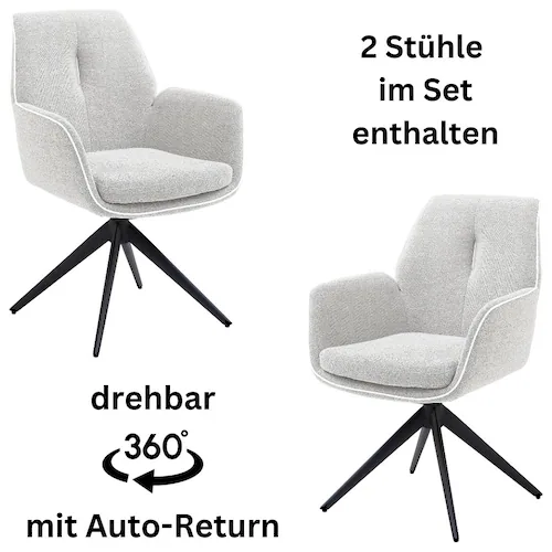 Stolkom Armlehnstuhl "Enja", (Set), 2 St., Stoffbezug, 360 grad drehbar mit günstig online kaufen