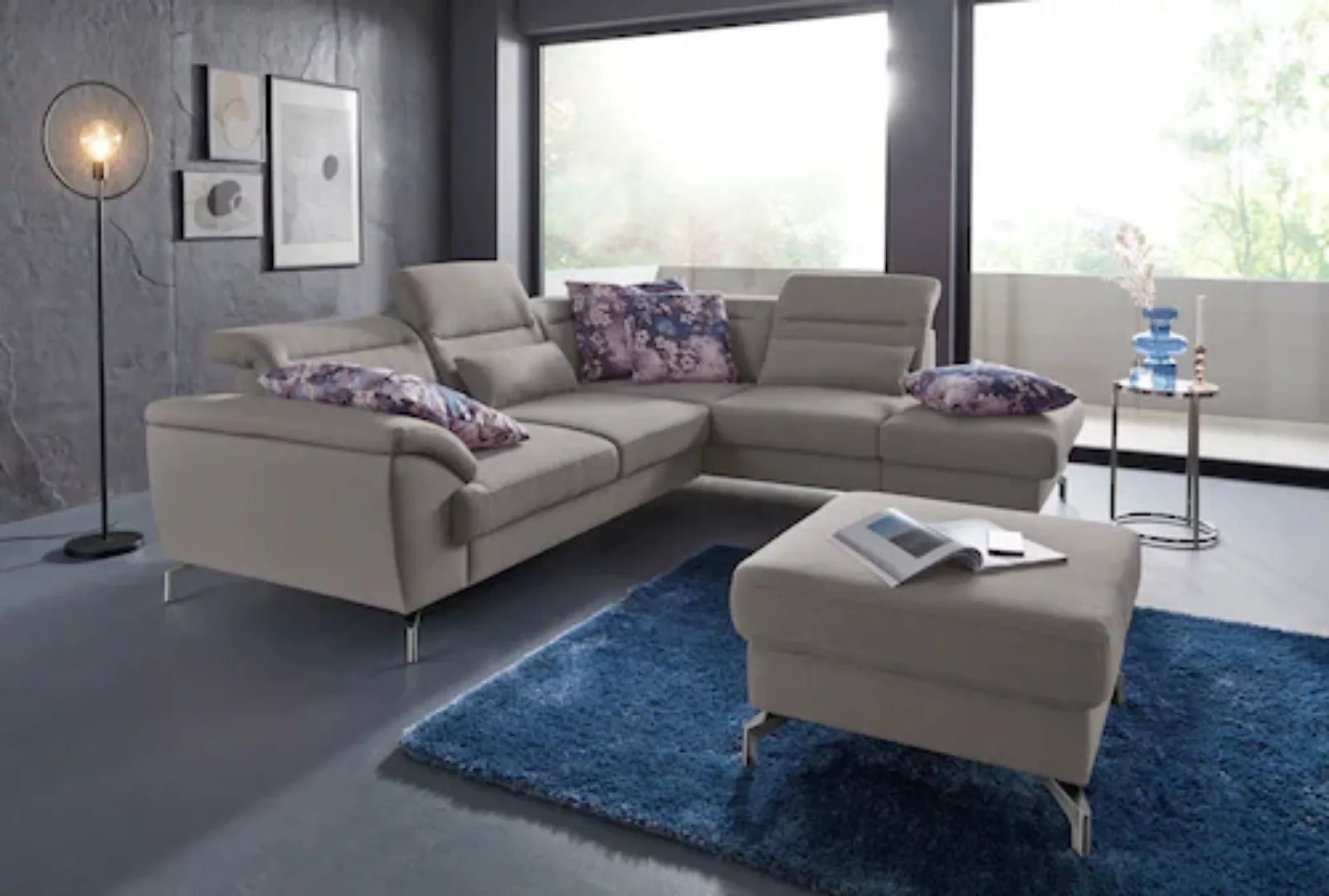 sit&more Ecksofa »Percy L-Form«, 12 cm Fußhöhe, Sitztiefenverstellung, wahl günstig online kaufen