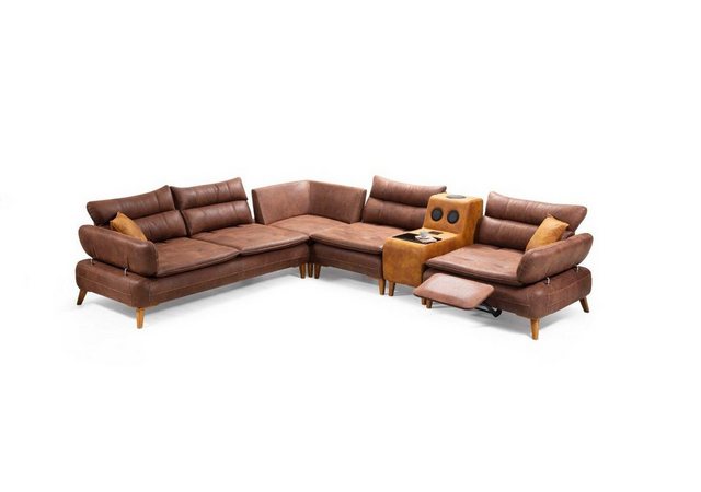 JVmoebel Ecksofa Ecksofa Luxus Sofa Leder Wohnzimmer Büromöbel Material Hol günstig online kaufen