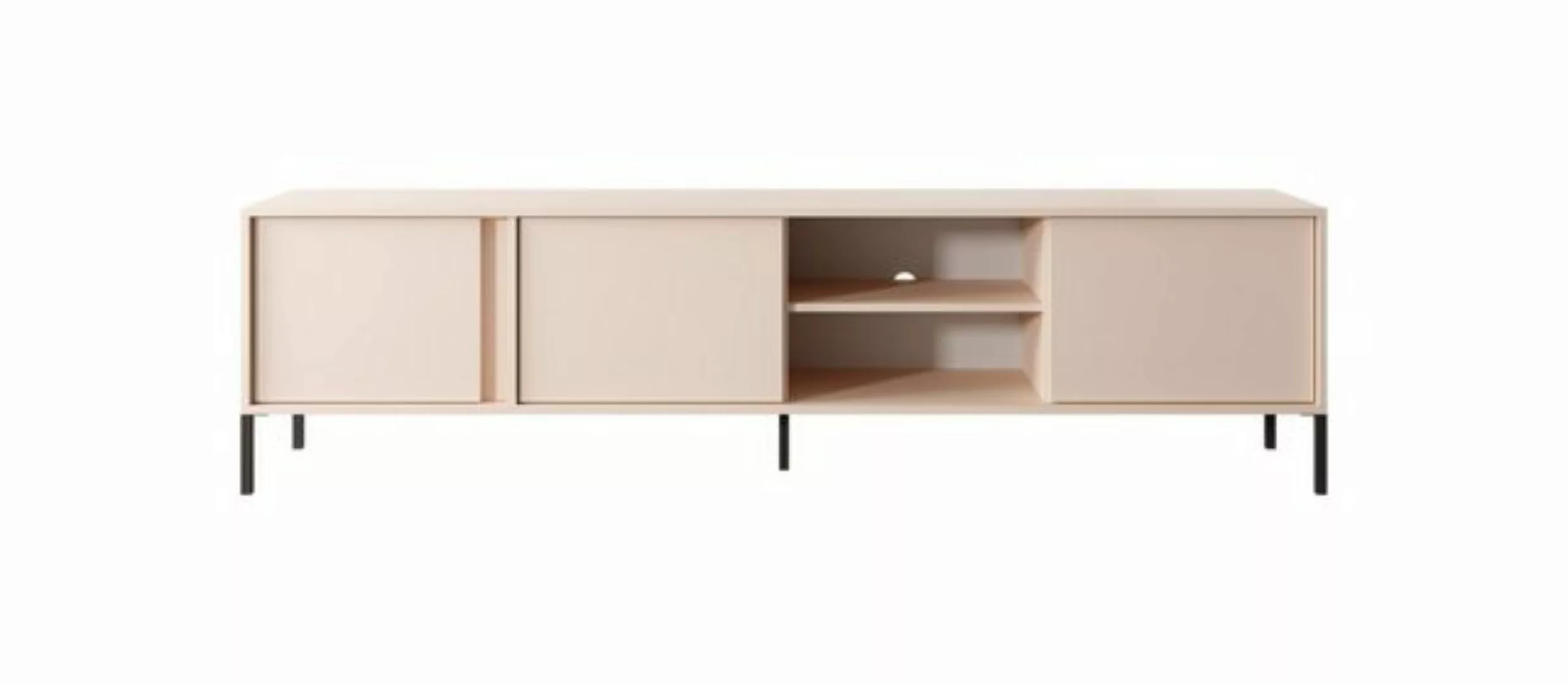 Furnix TV-Schrank Derute 203 Fernsehschrank mit Türen und Metallfüßen Beige günstig online kaufen