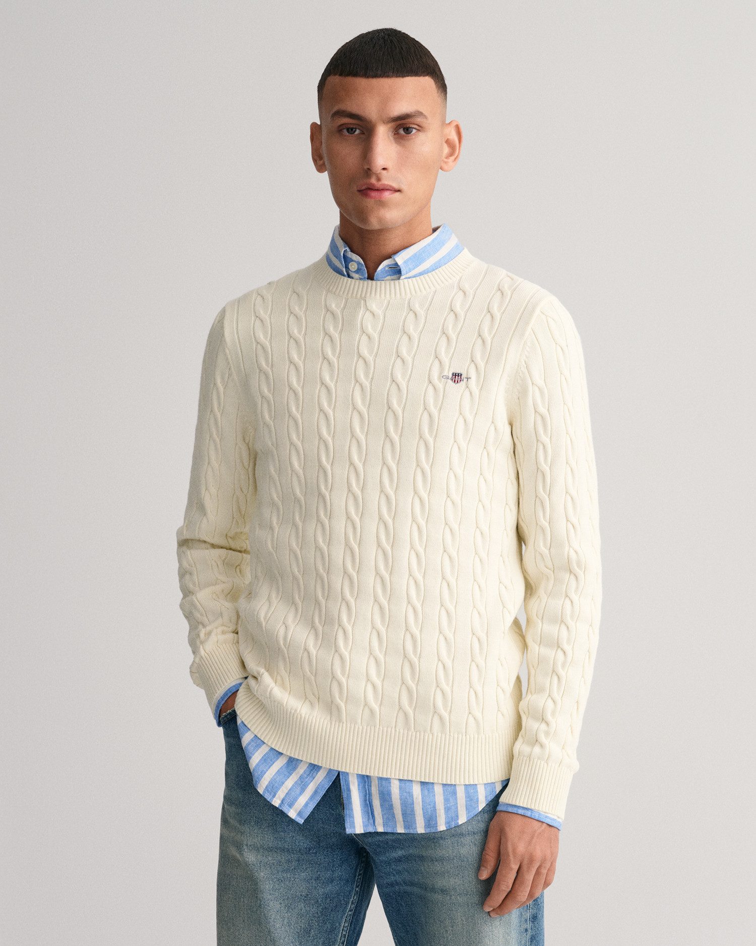 Rundhals-Pullover GANT blau günstig online kaufen