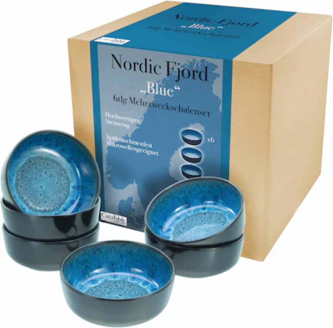 CreaTable Müslischale »Nordic Fjord«, 6 tlg., aus Steinzeug, Salatschale, S günstig online kaufen