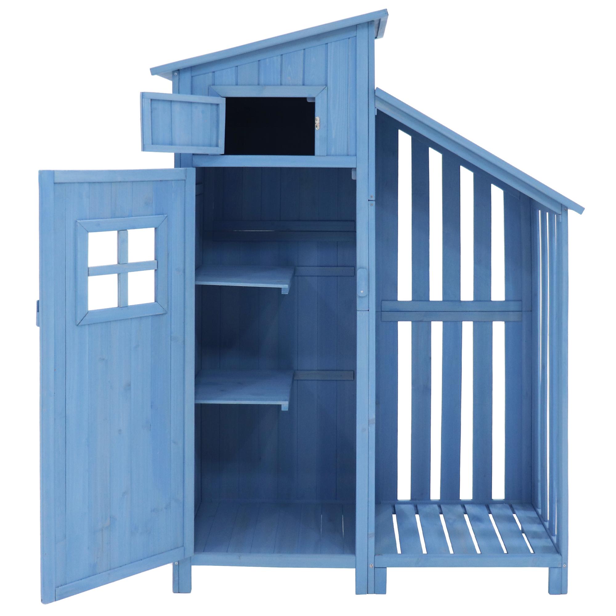 Gartenschrank 124x46x174cm massiv Holz großer Regallagerplatz Gartenschrank günstig online kaufen