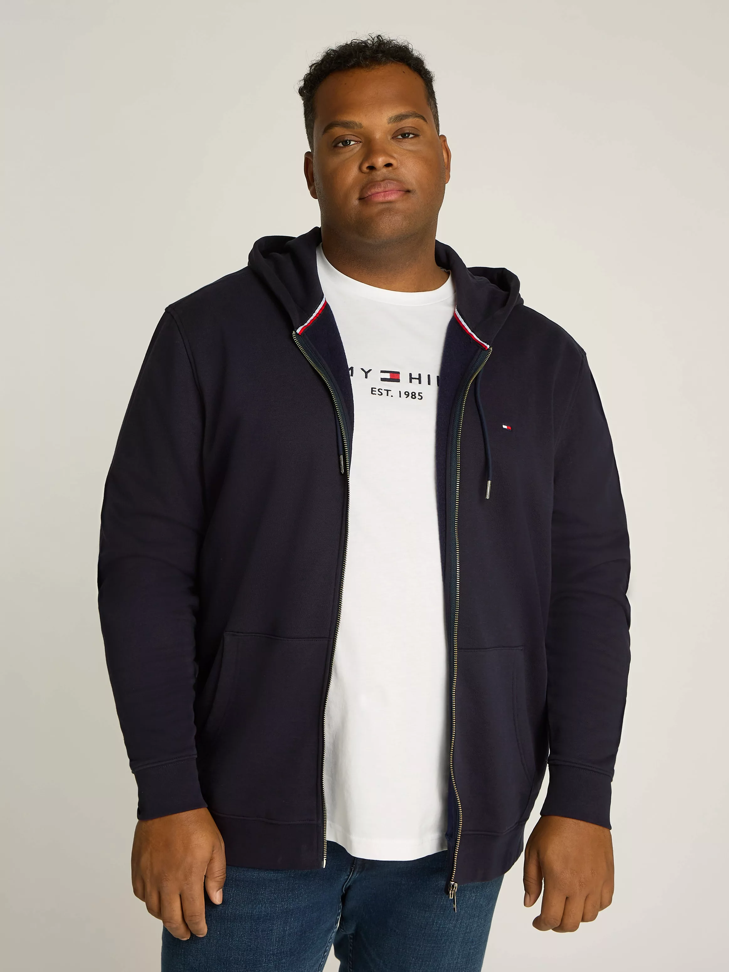 Tommy Hilfiger Big & Tall Sweatjacke "BT-IM NA FLAG LOGO ZP THRU HDY-B", Gr günstig online kaufen