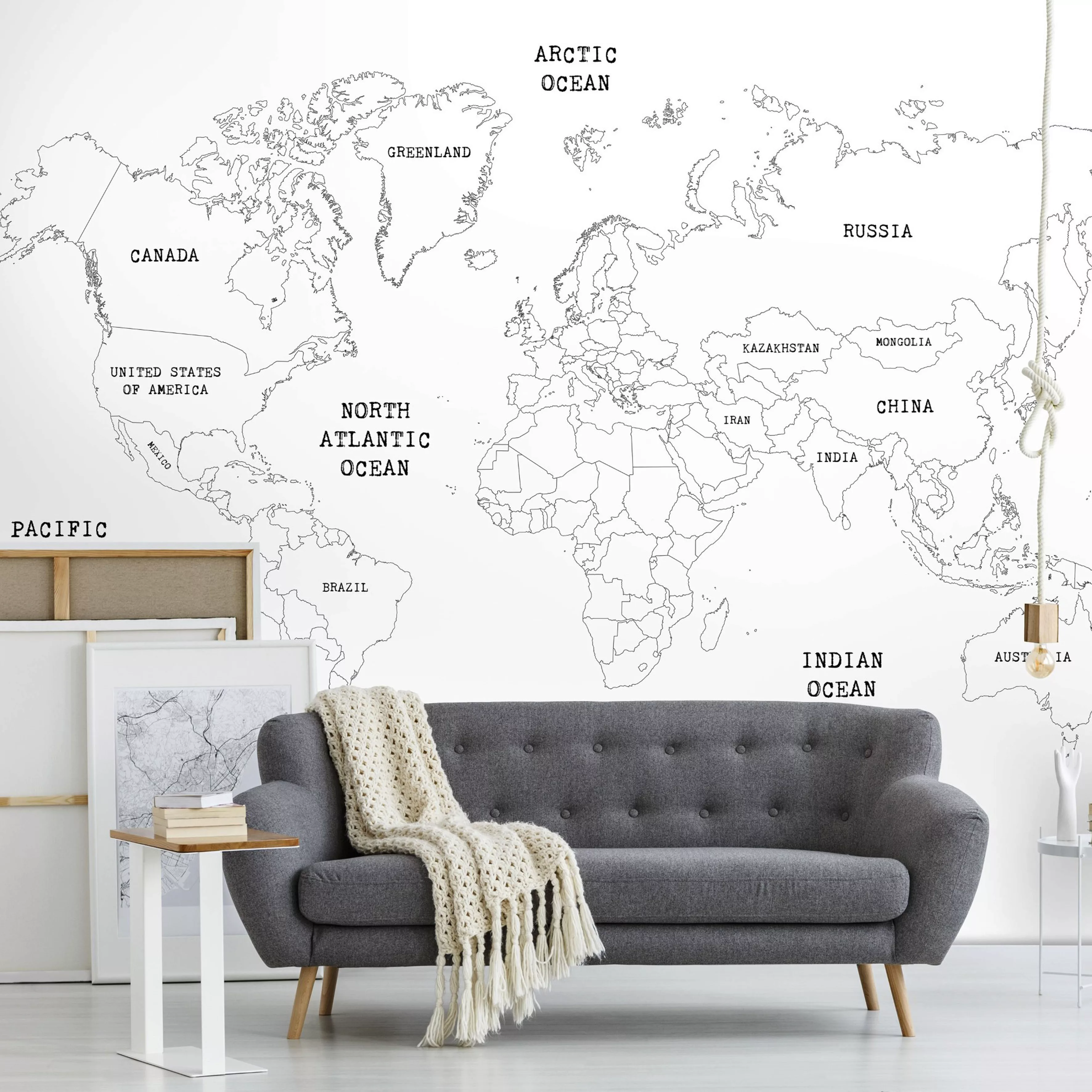 home24 Vlies Fototapete Worldmap günstig online kaufen