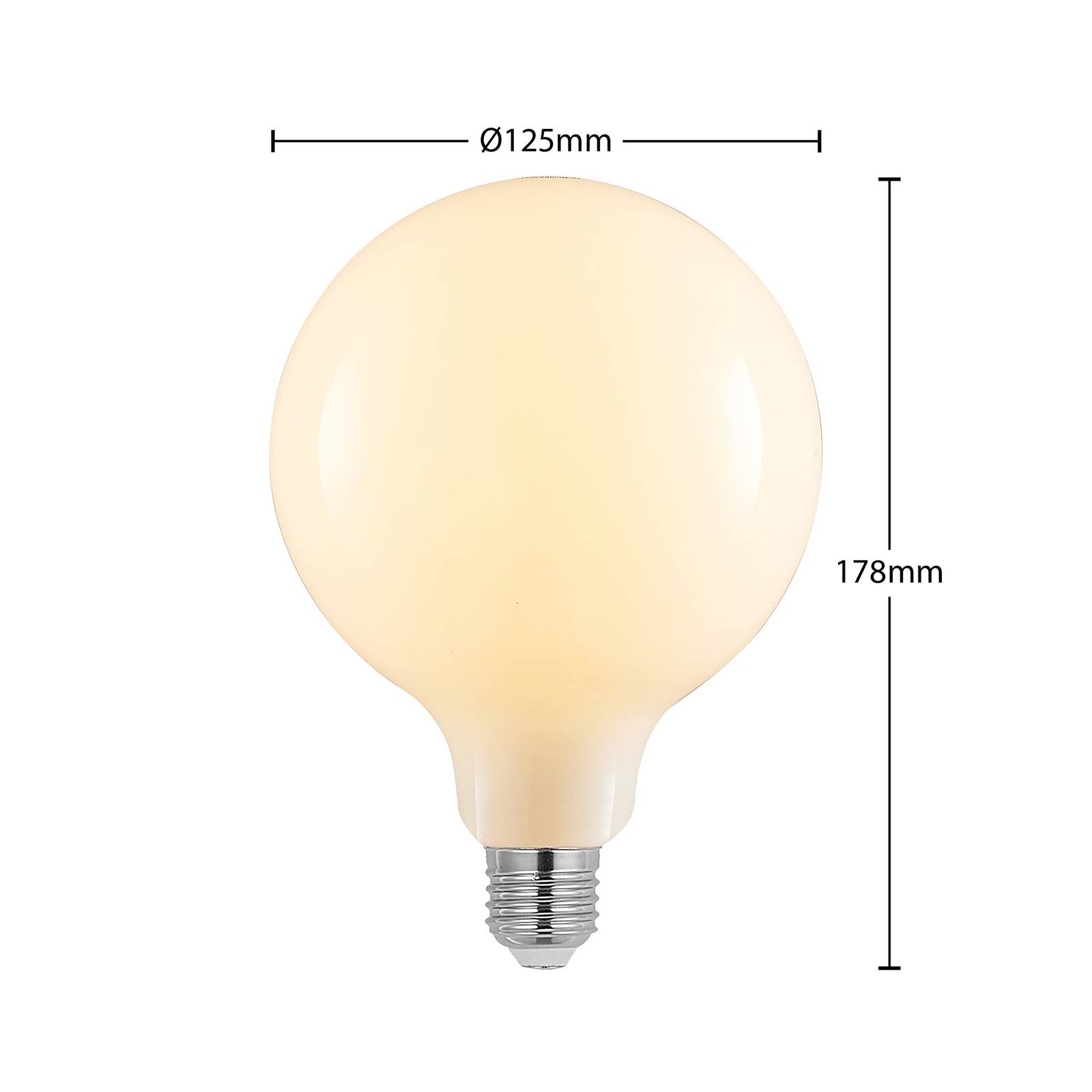 LED-Lampe E27 6W 2.700K G125 Globe, dimmbar, opal günstig online kaufen