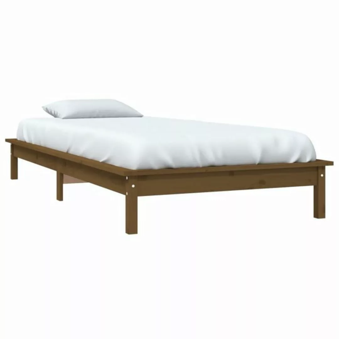 vidaXL Bett Massivholzbett Honigbraun 75x190 cm Kiefer günstig online kaufen