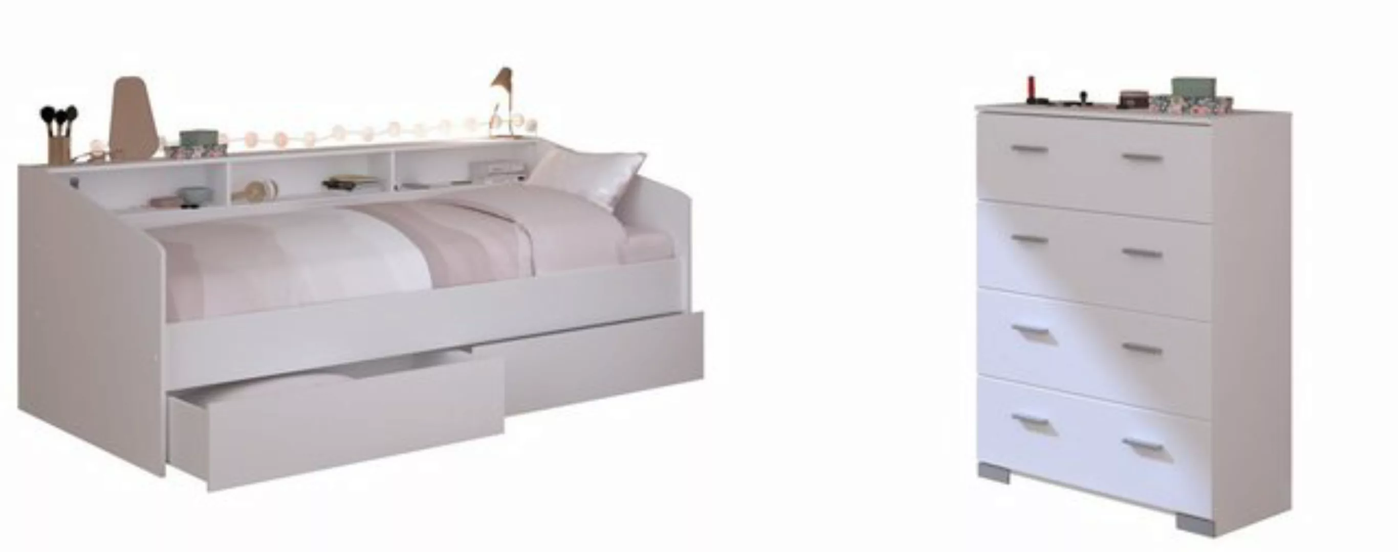 Parisot Stauraumbett Parisot Sleep 45-Kinderzimmer Stauraumbett Weiß 90x200 günstig online kaufen