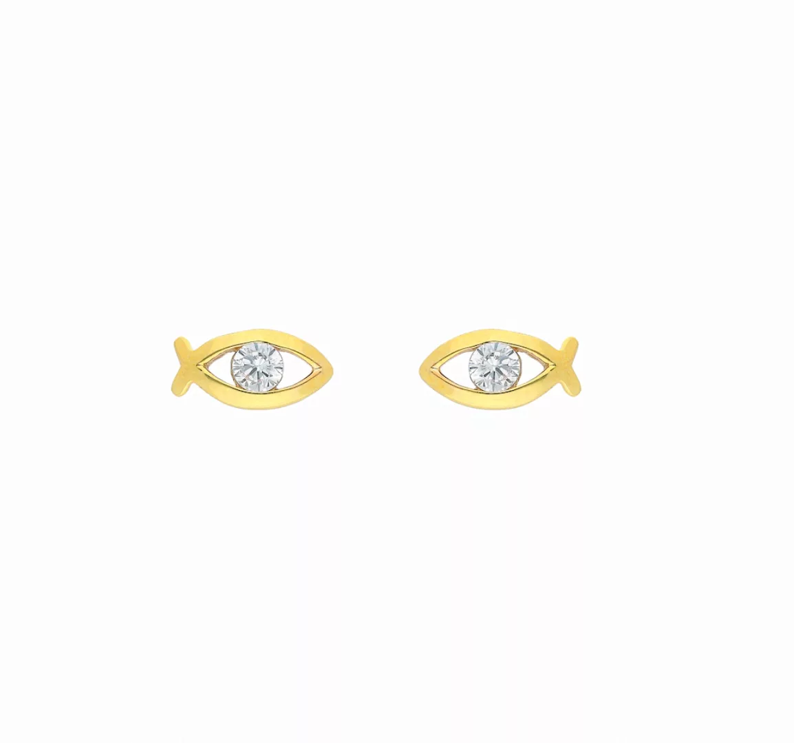 Adelia´s Paar Ohrhänger "1 Paar 333 Gold Ohrringe / Ohrstecker Fisch mit Zi günstig online kaufen