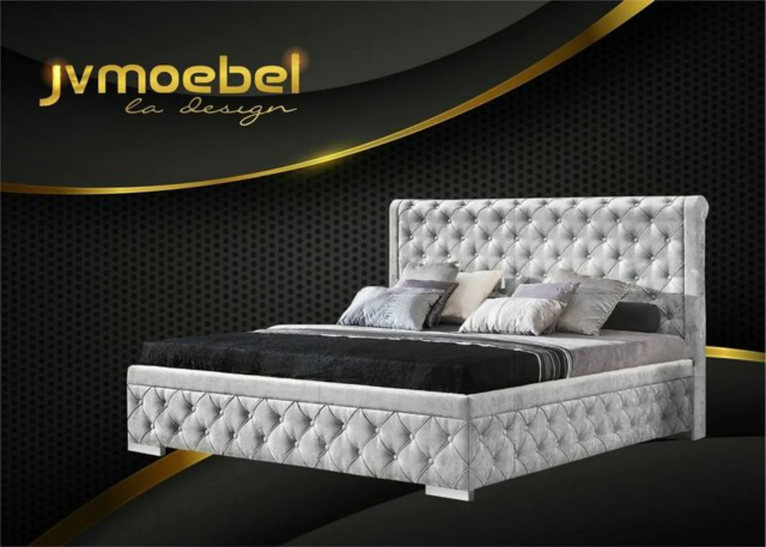 JVmoebel Bett, Bettgestell Stoff Möbel Luxus Betten Bett Textil Schlafzimme günstig online kaufen