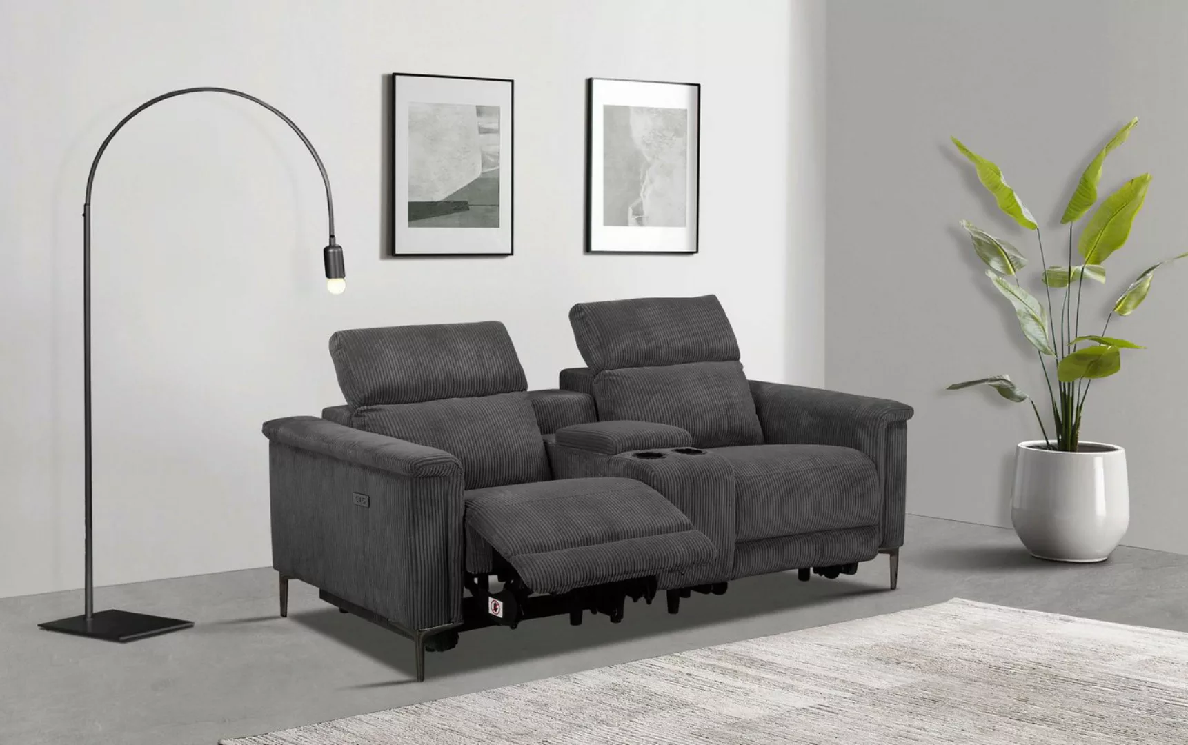 Places of Style 2-Sitzer Lund in Cord, 2er-Kinosofa, TV-Sessel, Multimedia- günstig online kaufen