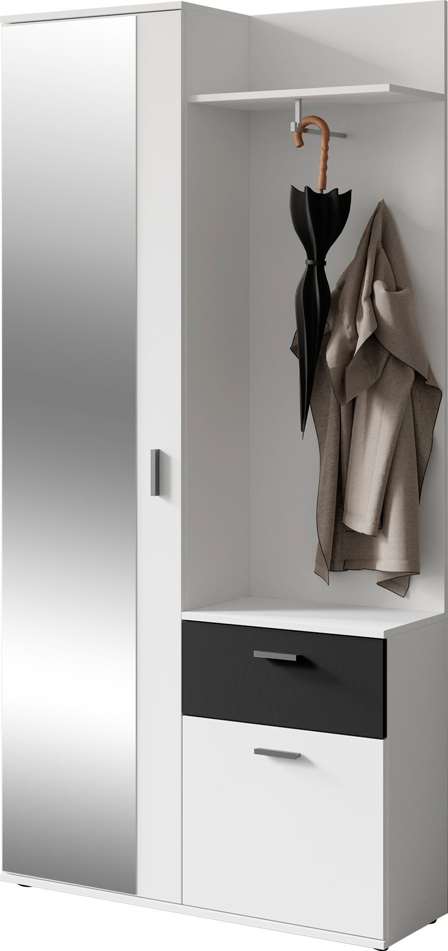 INOSIGN Kompaktgarderobe "Jakob", mit großem Spiegel und Ablage, Breite 97 günstig online kaufen