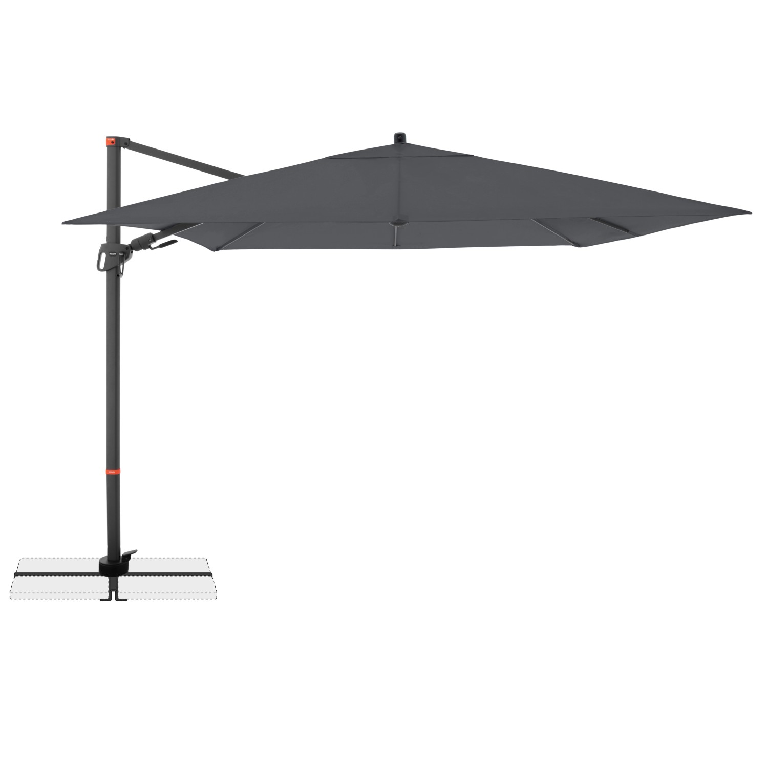 Doppler Ampelschirm MyZone 280 cm x 280 cm Anthrazit mit Kurbelmechanik günstig online kaufen