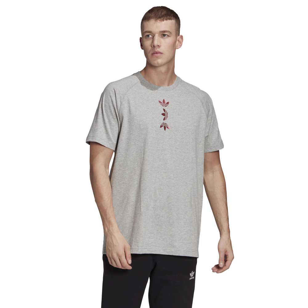 Adidas Originals Zeno Kurzärmeliges T-shirt S Medium Grey Heather / Scarlet günstig online kaufen