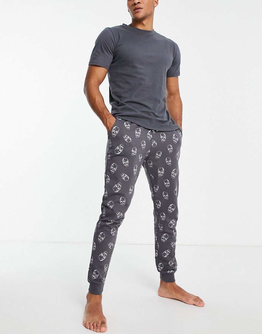 Bolongaro Trevor – Twenty Skull – Pyjama mit Jogginghose und T-Shirt-Grau günstig online kaufen