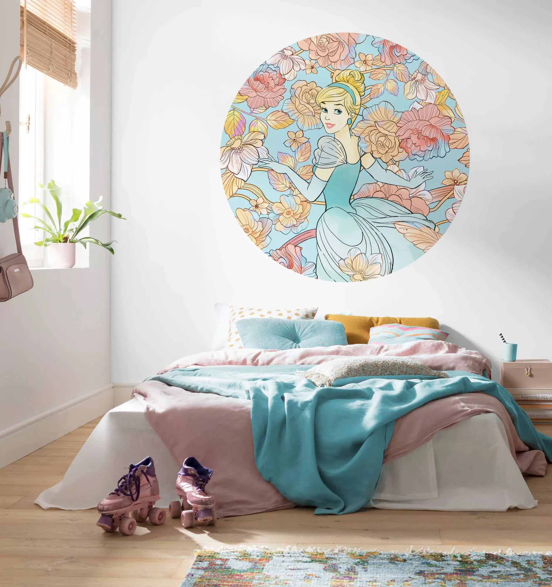 Disney Selbstklebende Runde Tapete Aschenputtel Multicolor Ø 125 cm 611718 günstig online kaufen