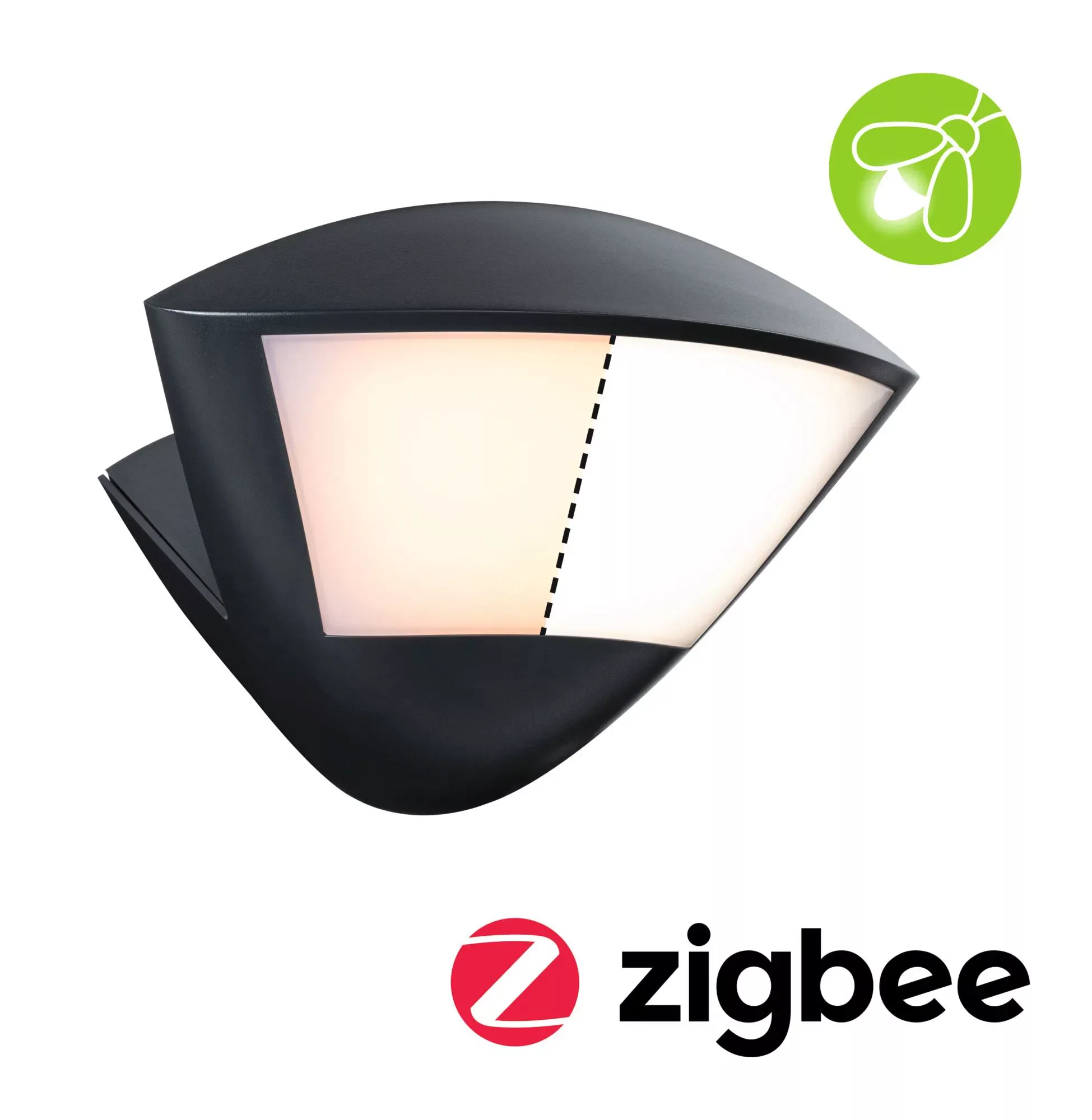 Smarte Zigbee 3.0 LED Wandleuchte Skyla in Anthrazit 10W 840lm IP44 mit Bew günstig online kaufen